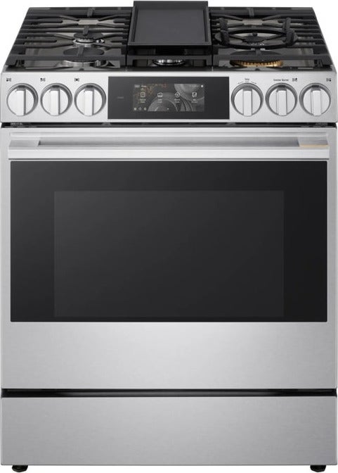 LG LG Signature 6.3 Cu. Ft. Smart Wi-Fi Enabled Gas Slide-In Range With Inverter Probake Convection, Smart Cook With Camera, Air Fry, Air Sous Vide, And Flex Control Knobs: Stainless Steel