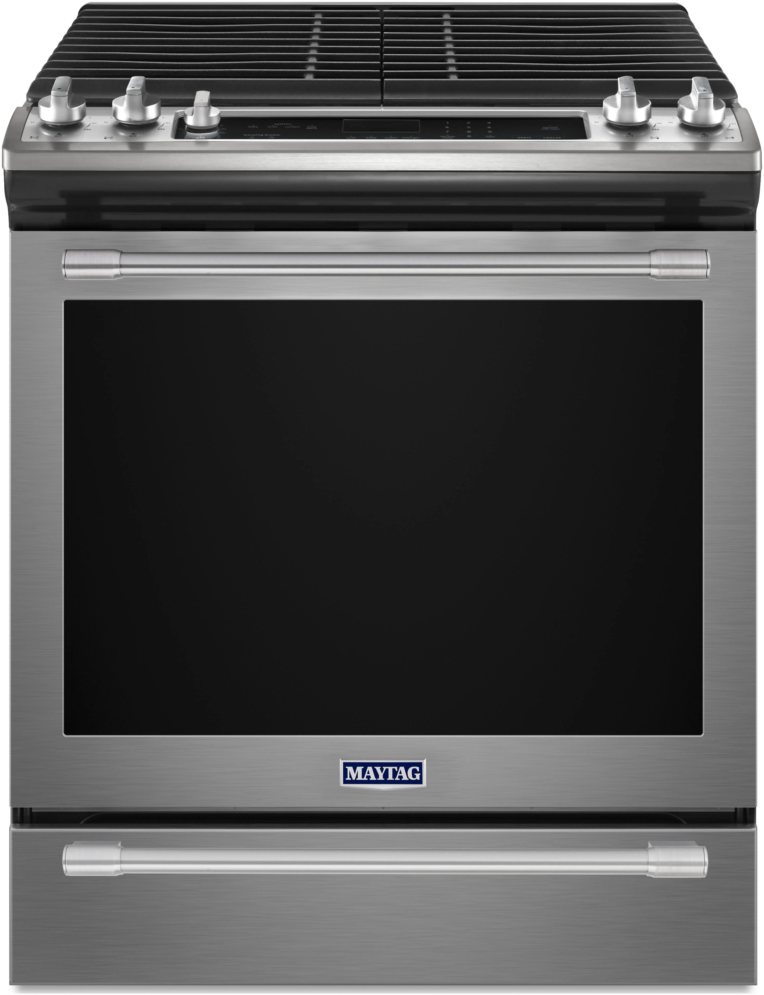 Maytag 30" Fingerprint Resistant Stainless Steel Gas Slide-In Sealed Burner Range - ADA Compliant - Convection - ADA Compliant