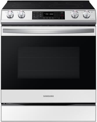 Samsung NE63CB831512 Bespoke Series 30 Inch Electric Slide-In Range in White Glass
