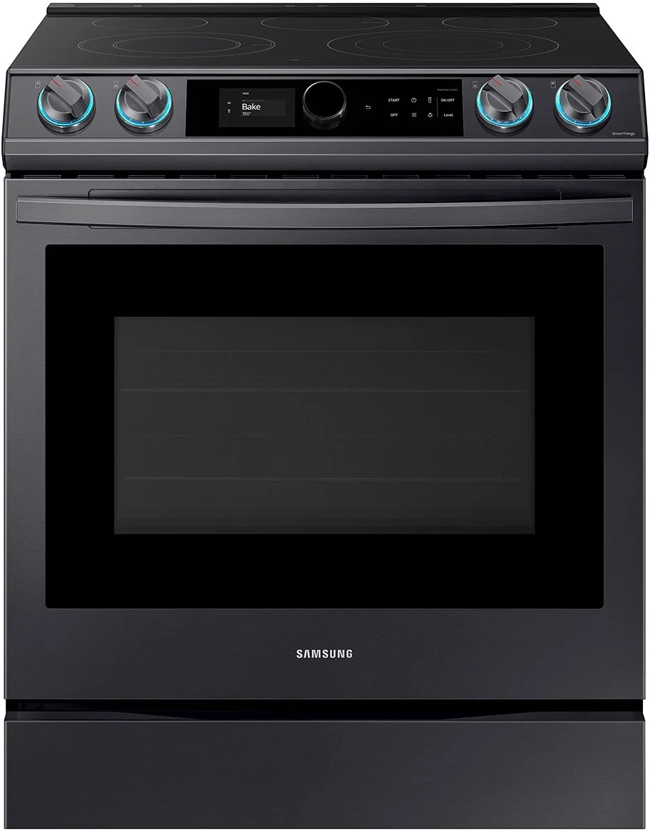 Samsung NE63T8711SG 30 Inch Fingerprint Resistant Black Stainless Steel Slide-in Electric Convection Range