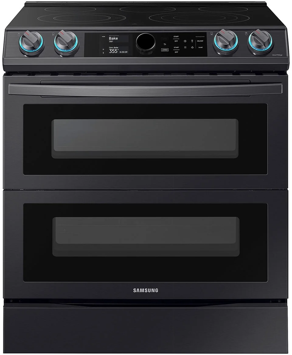 Samsung NE63T8751SG 30 Inch Fingerprint Resistant Black Stainless Steel Slide-in Electric Convection Range