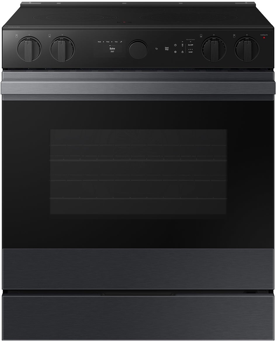Samsung NSE6DG8500MT 6.3 Cubic Foot Electric Slide In Range Smart Dial Convection Self Matte Black Steel