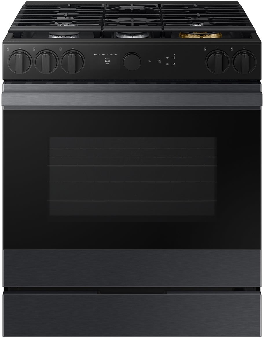 Samsung NSG6DG8500MT 30 Inch Slide-In Gas Smart Range Matte Black Steel