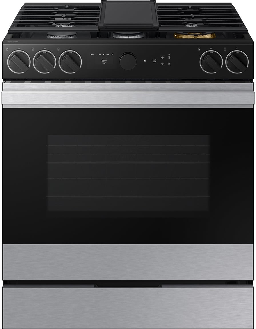 Samsung NSG6DG8700SR 30 Inch Slide-In Gas Smart Range Stainless Steel