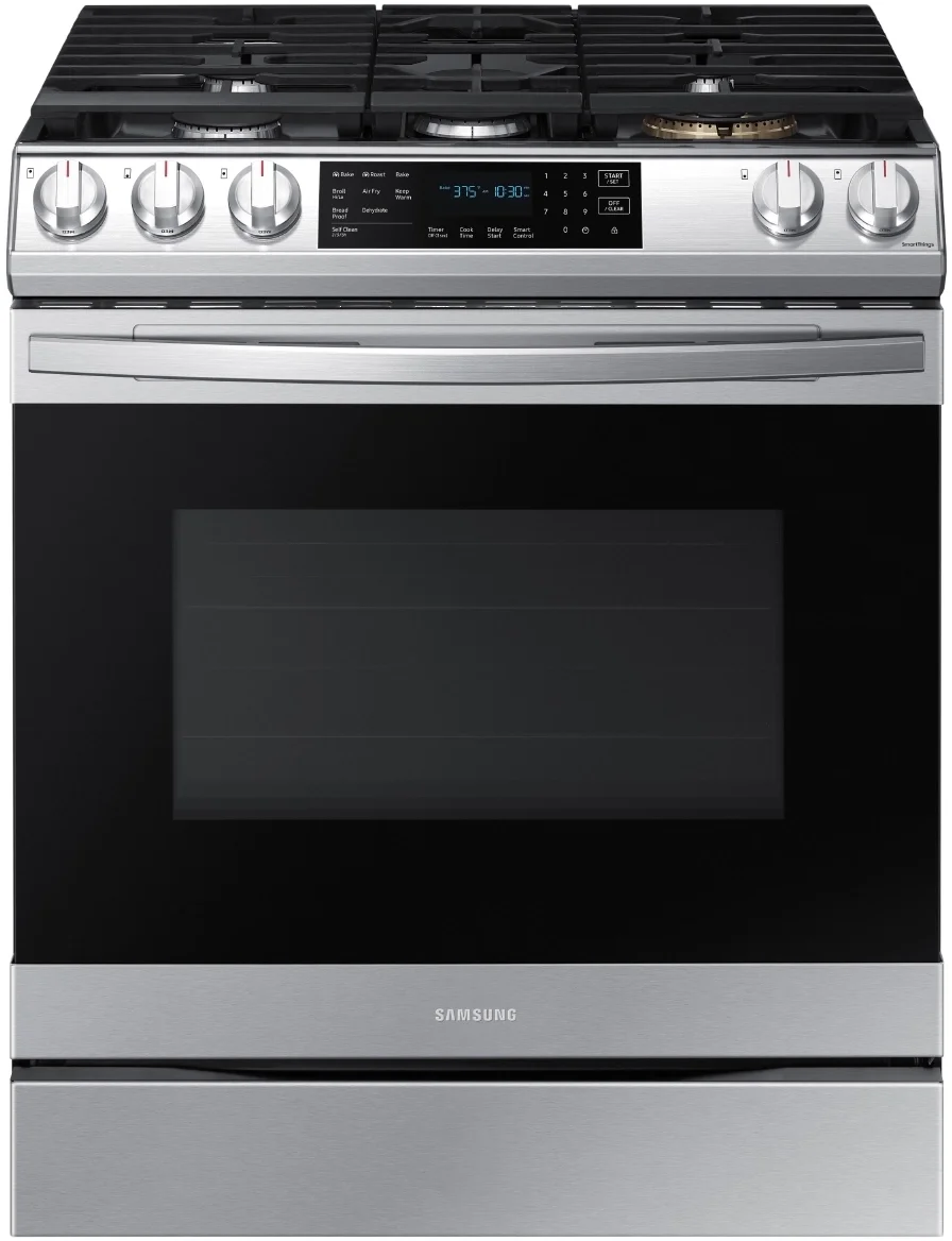 Samsung NX60T8511SS 30 Inch Fingerprint Resistant Stainless Steel Slide-in Gas Convection Range