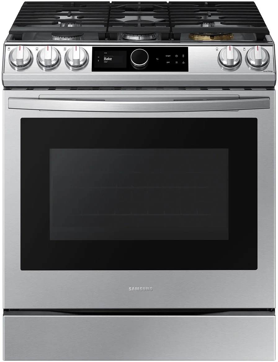Samsung NX60T8711SS 30 Inch Fingerprint Resistant Stainless Steel Slide-in Gas Convection Range
