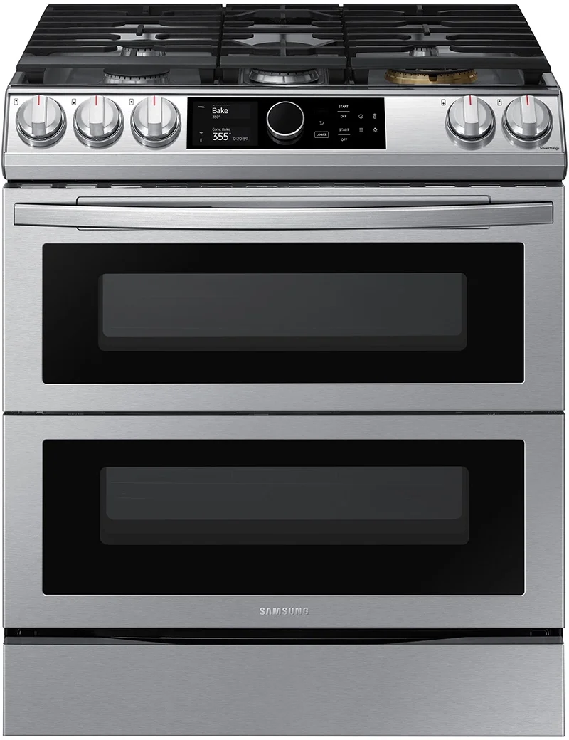 Samsung NX60T8751SS 30 Inch Fingerprint Resistant Stainless Steel Slide-in Gas Convection Range