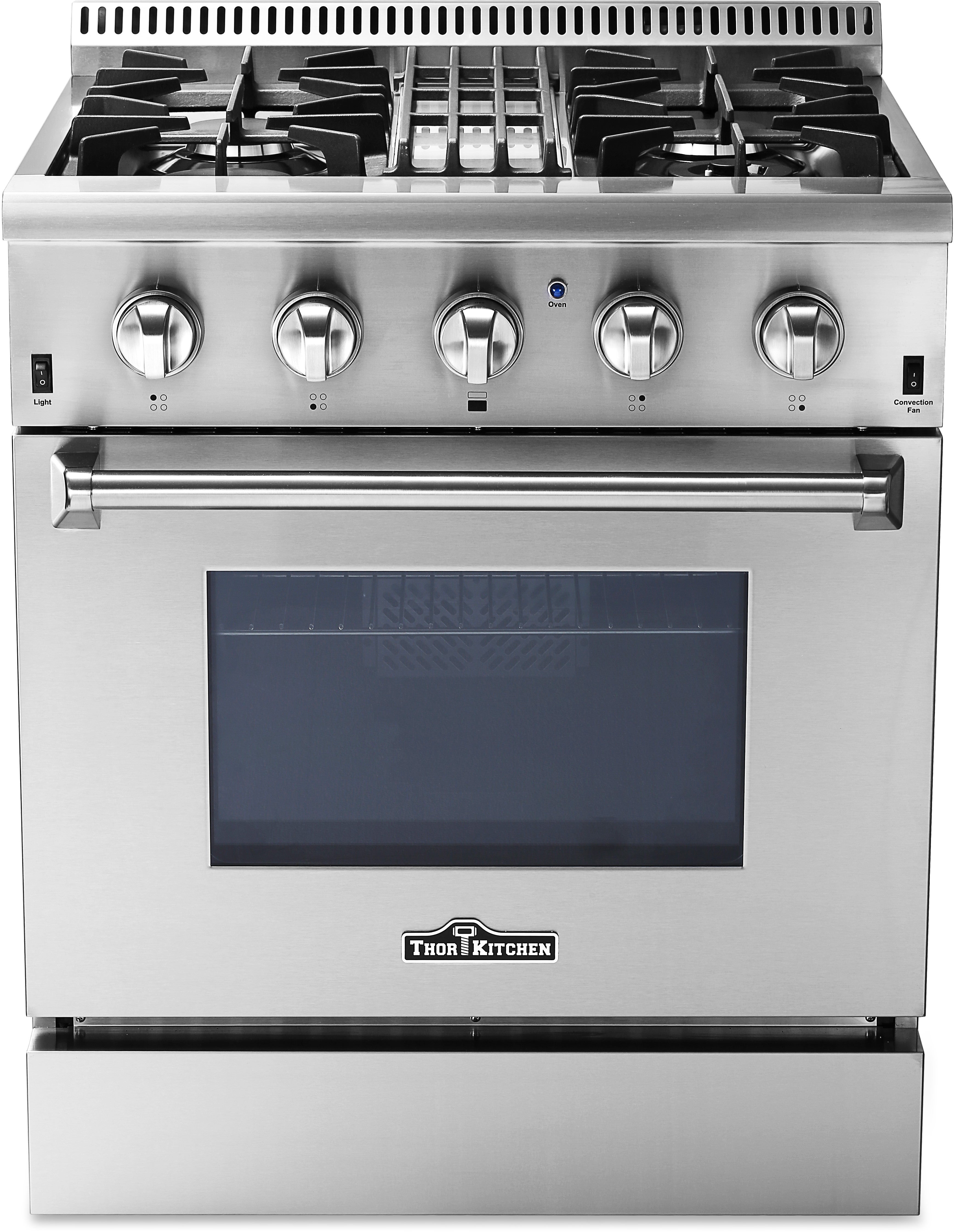 Thor Kitchen 30 Inch Slide-in Dual Fuel Liquid Propane Range, in Stainless Steel
