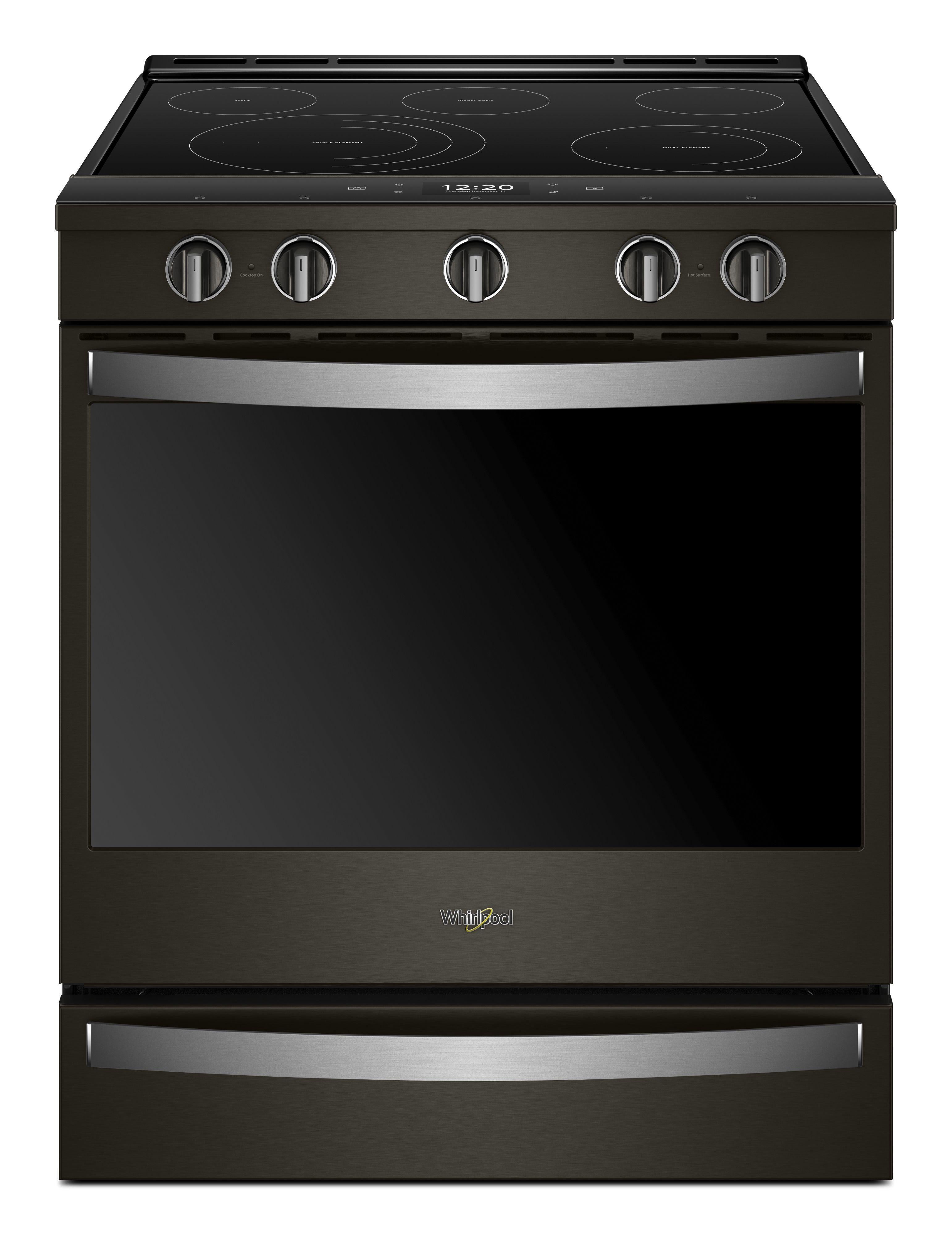 Whirlpool 30" Black Stainless Steel Electric Slide-In Smoothtop Range - Convection - ADA Compliant