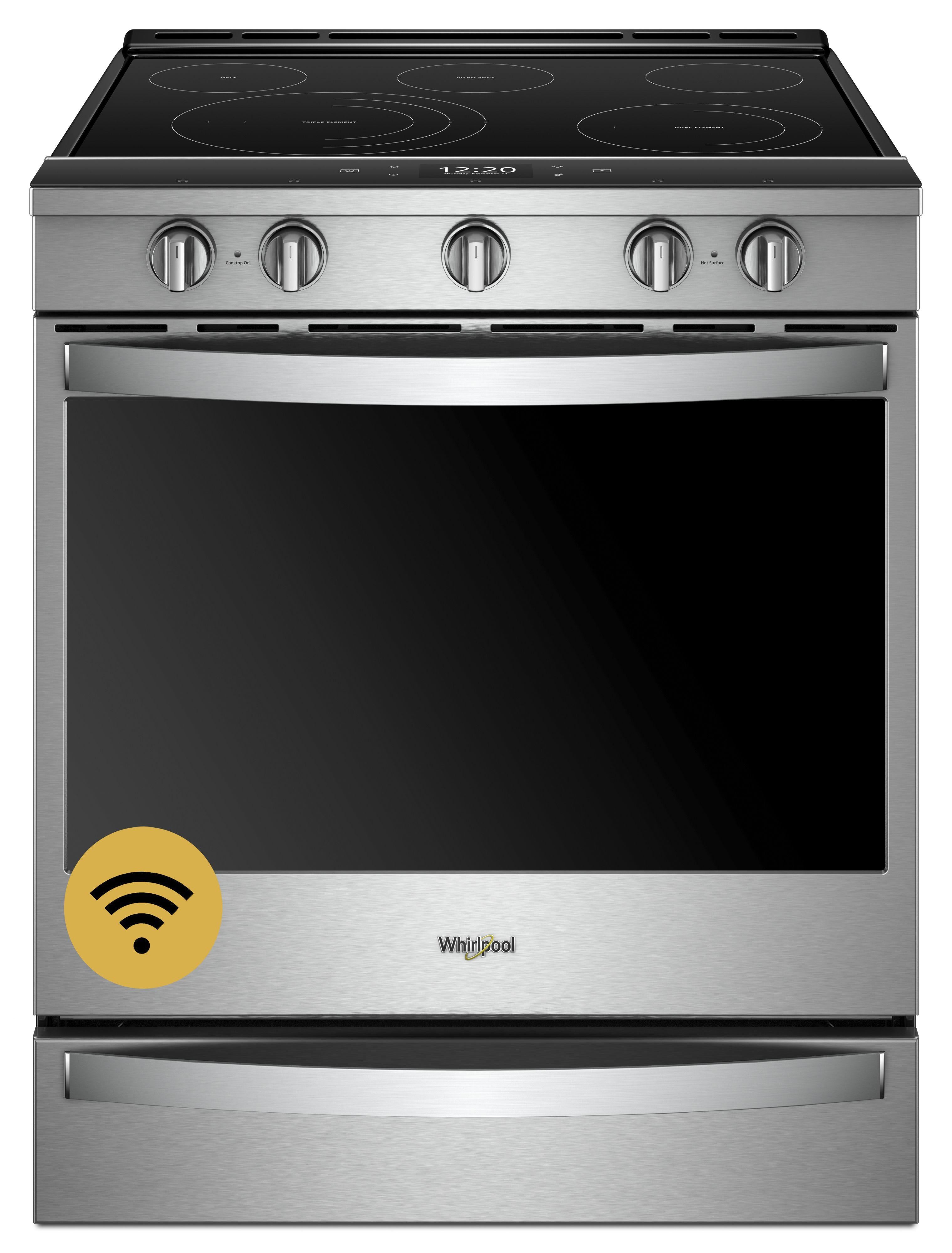 Whirlpool 30" Fingerprint Resistant Stainless Steel Electric Slide-In Smoothtop Range - Convection - ADA Compliant