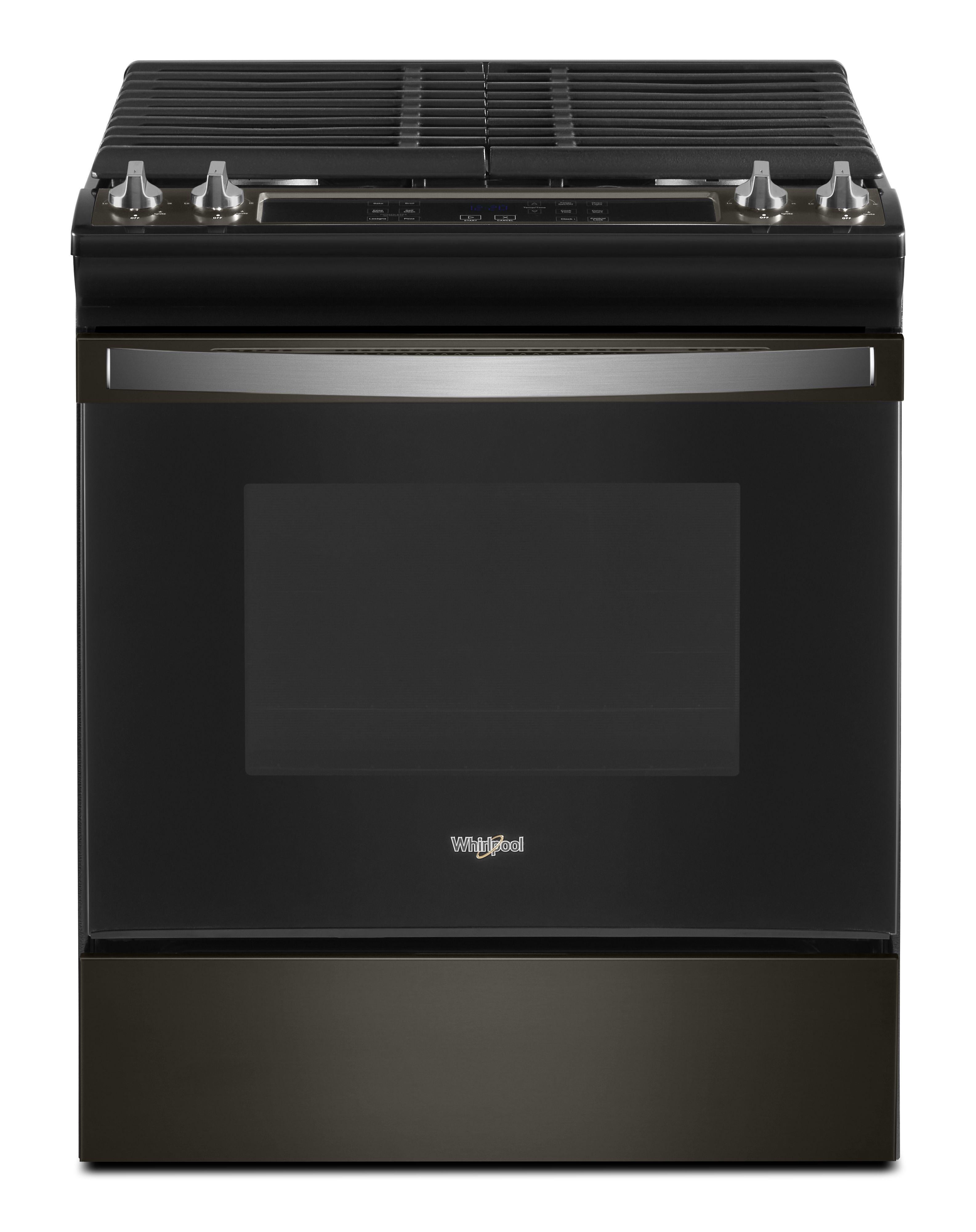 Whirlpool WEG515S0LV 30 Inch Natural Gas, All Gas Slide-In Range in Black Stainless
