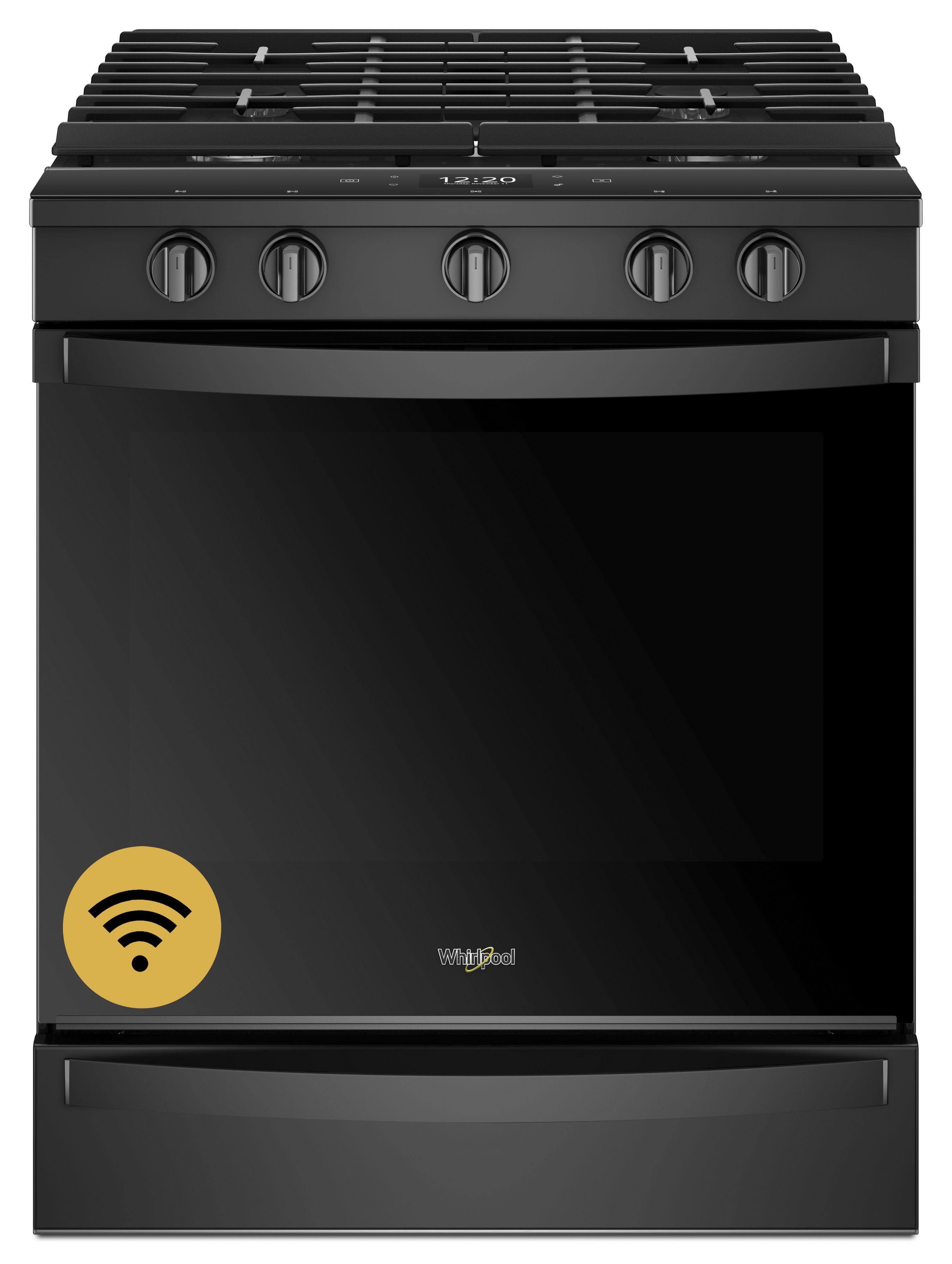 Whirlpool 30" Black Gas Slide-In Sealed Burner Range - Convection - ADA Compliant