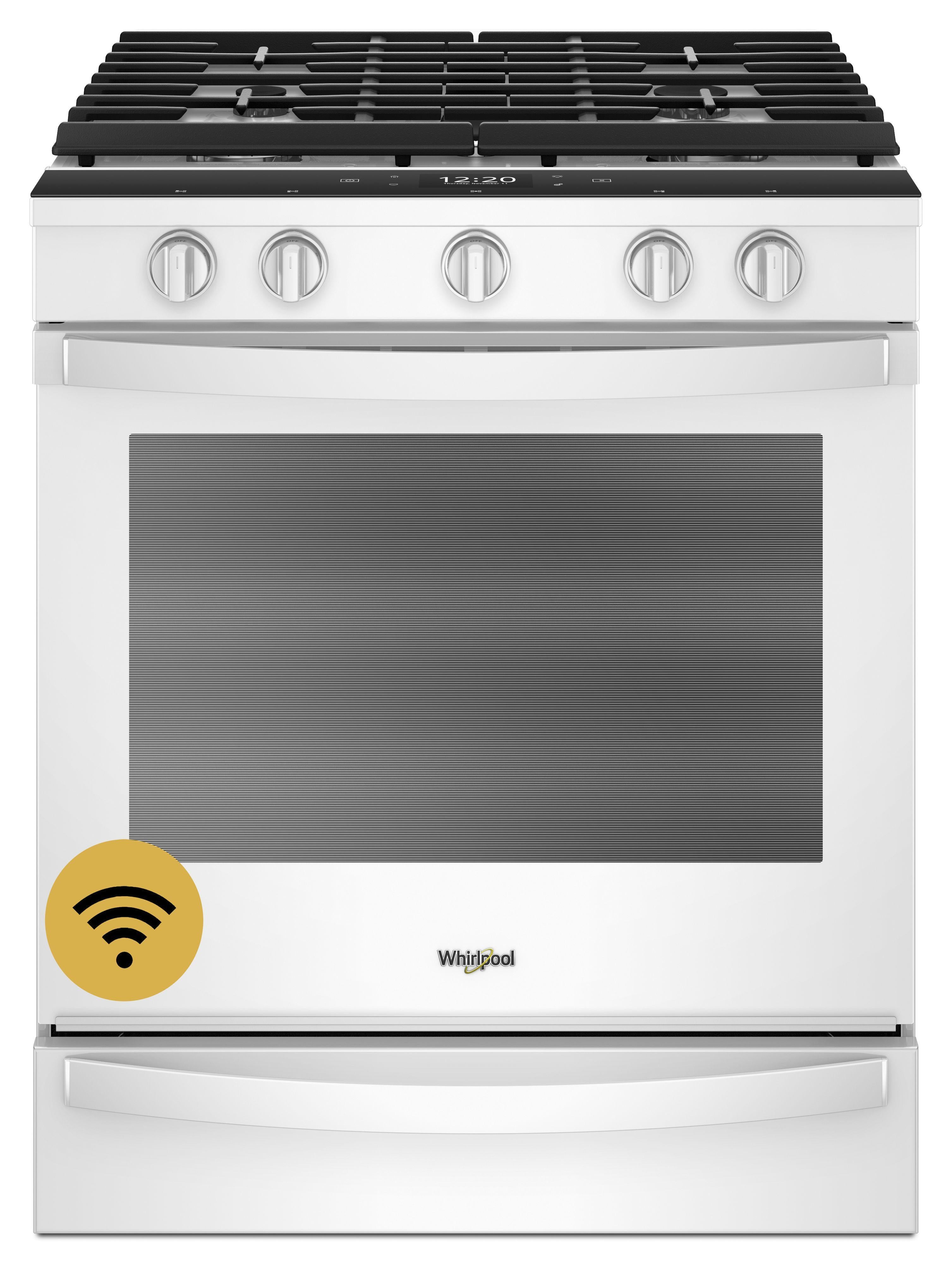Whirlpool 30" White Gas Slide-In Sealed Burner Range - Convection - ADA Compliant