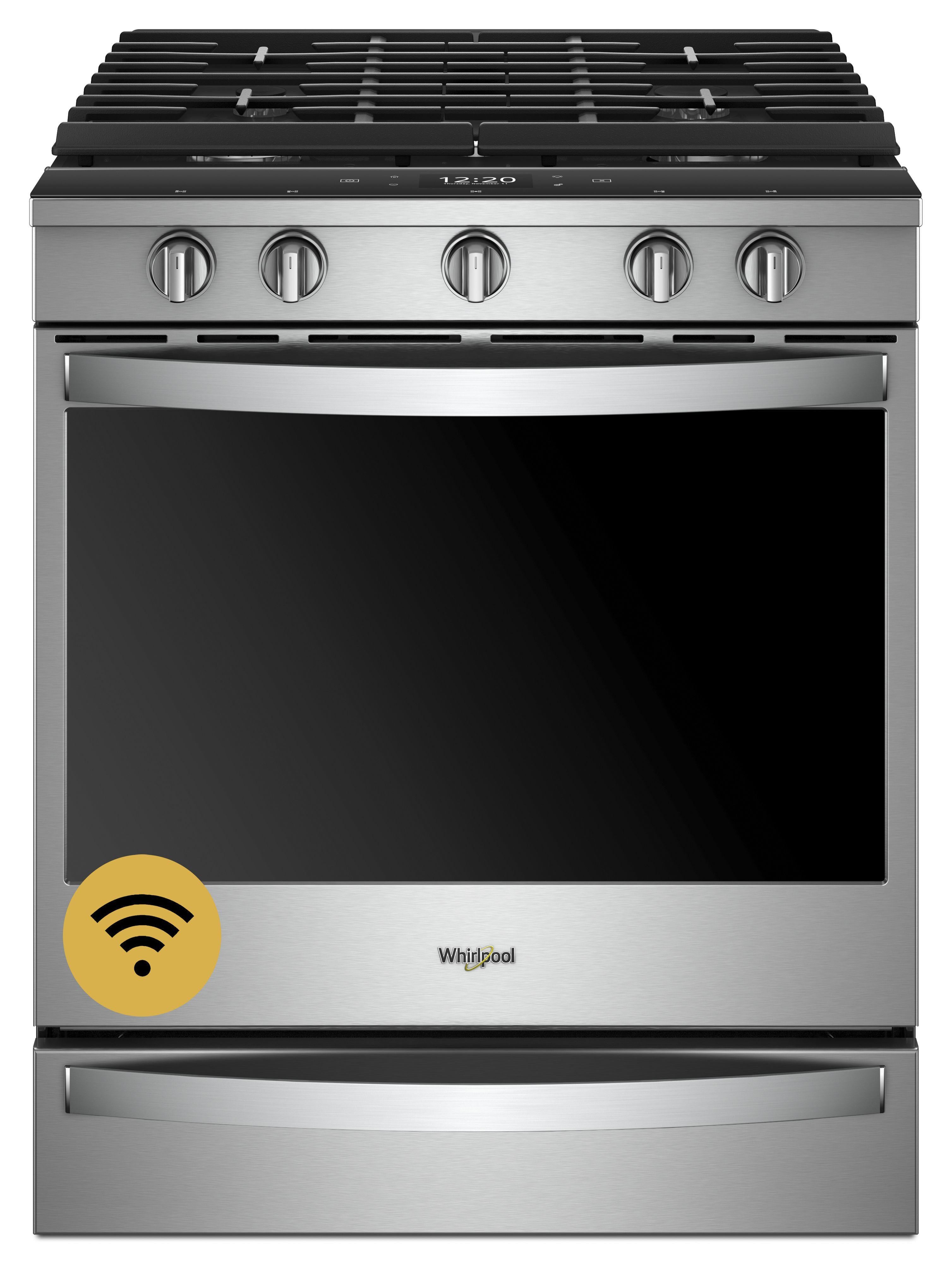 Whirlpool 30" Fingerprint Resistant Stainless Steel Gas Slide-In Sealed Burner Range - Convection - ADA Compliant