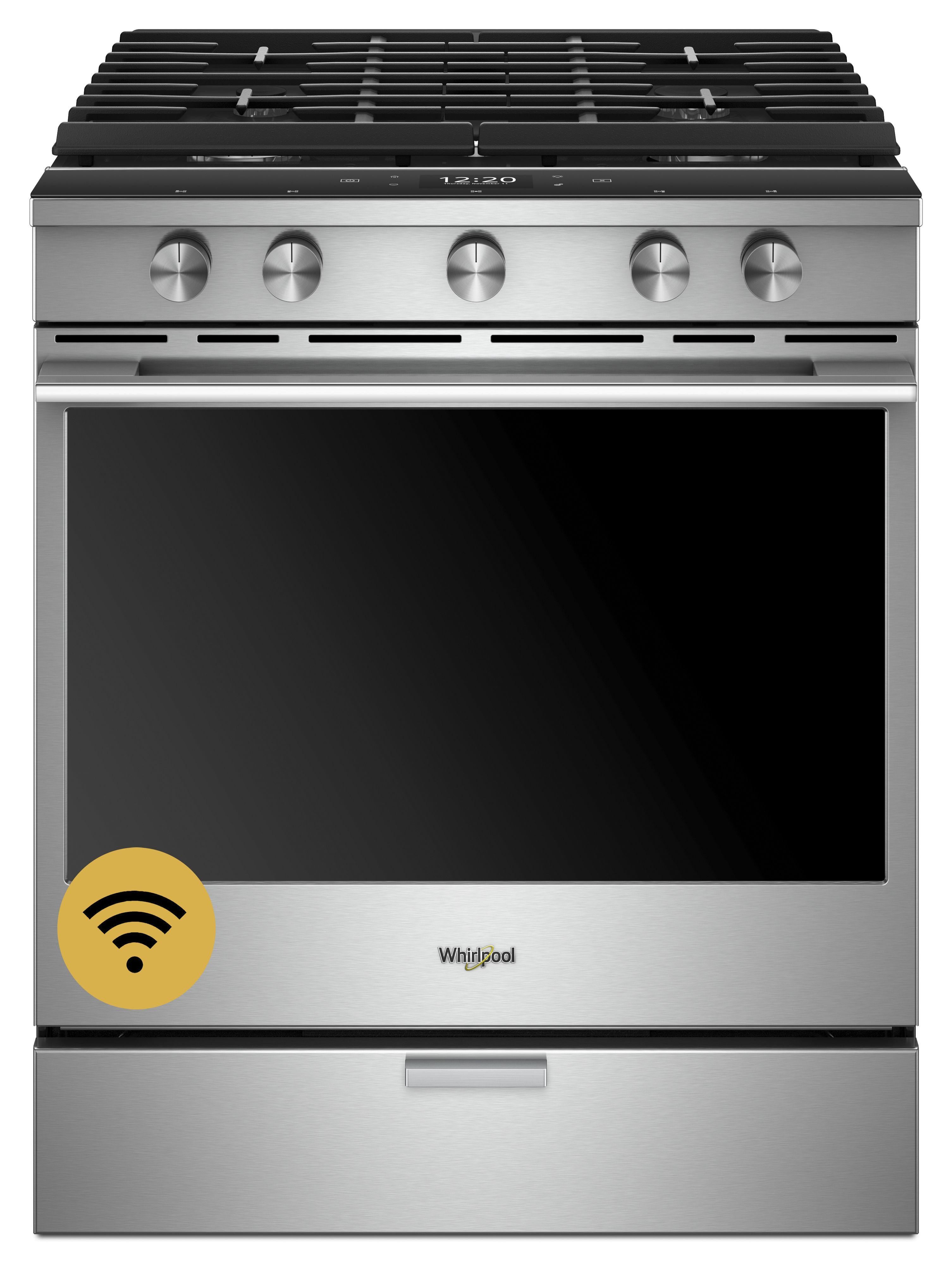 Whirlpool 30" Fingerprint Resistant Stainless Steel Gas Slide-In Sealed Burner Range - Convection - ADA Compliant