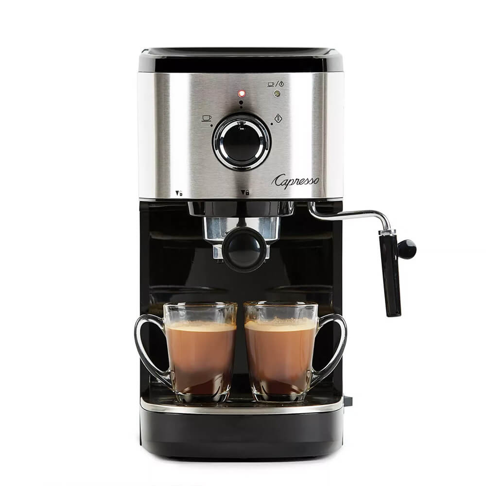 Capresso Compact Espresso and Cappuccino Machine - Black/Stainless