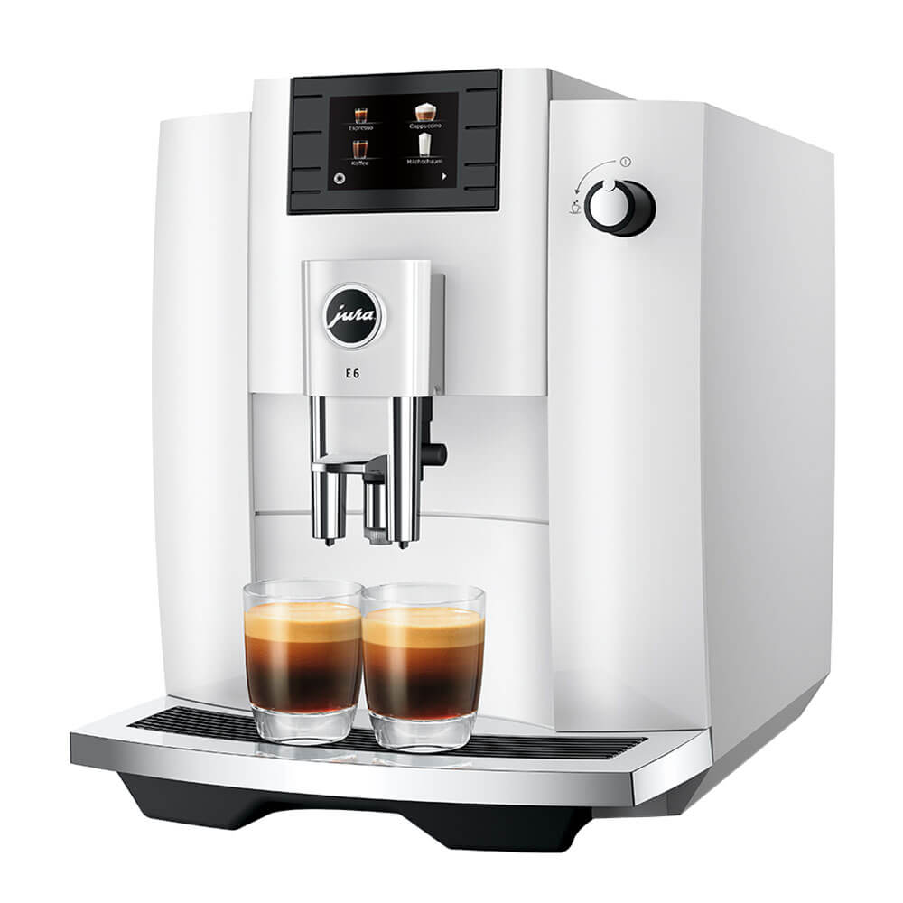 Jura E6 Automatic Coffee Machine - Piano White
