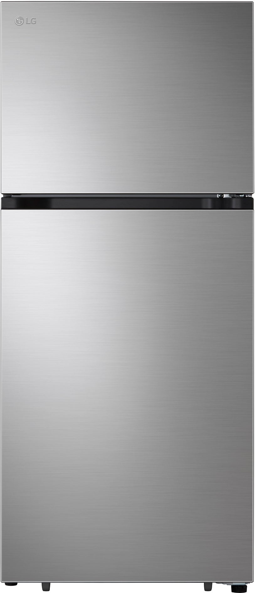 LG 28 Inch Freestanding Top Freezer Refrigerator with 18 cu. ft. Capacity, 2 Glass Shelves, Gallon Door Bins, Multi-Air Flow System, Garage Ready, Ice Maker Ready, and ENERGY STAR®: Printproof™ Stainless Steel