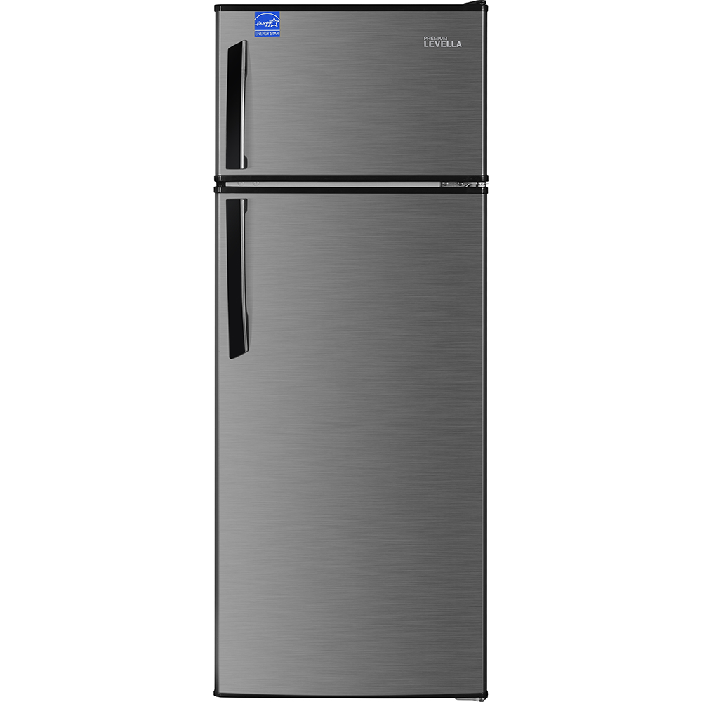 7.3 Cubic Foot Energy Star Top Freezer Refrigerator with Three Door Balconies in Stainless Look