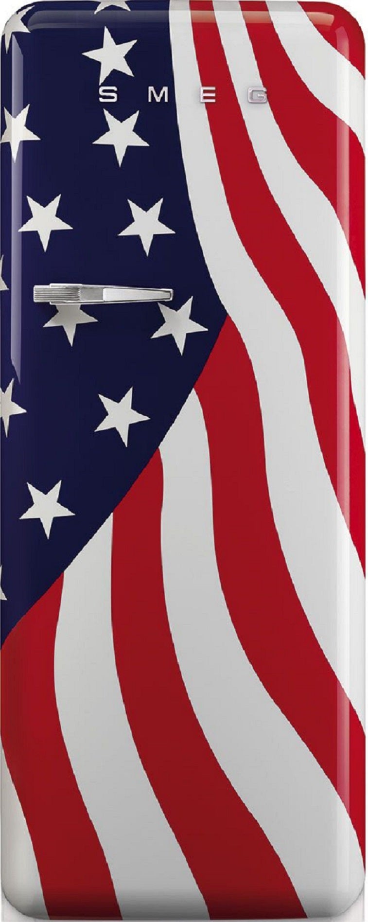 Smeg 50s Retro Style 24" 9.92 cu. ft. US Flag Top Freezer Refrigerator - Right Hinge - Energy Star