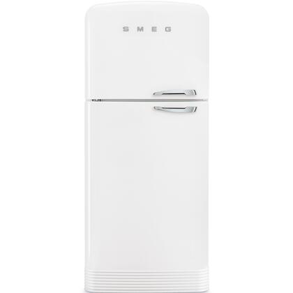 Smeg FAB50ULWH3 50s Retro Style Series 32 Inch White Freestanding Top Freezer Refrigerator