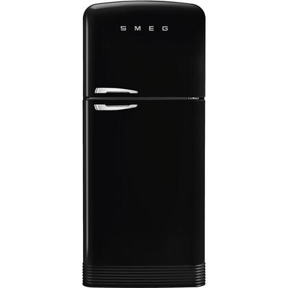 Smeg FAB50URBL3 50s Retro Style Series 32 Inch Black Freestanding Top Freezer Refrigerator