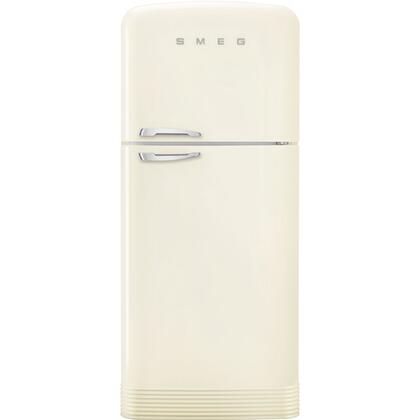 Smeg FAB50URCR3 50s Retro Style Series 32 Inch Cream Freestanding Top Freezer Refrigerator