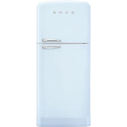Smeg FAB50URPB3 50s Retro Style Series 32 Inch Pastel Blue Freestanding Top Freezer Refrigerator