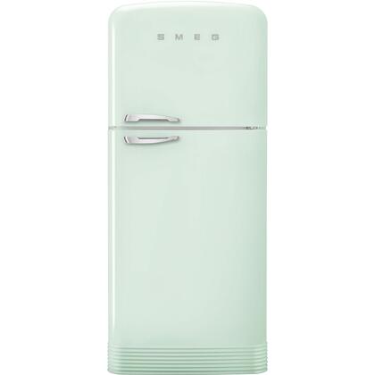 Smeg FAB50URPG3 50s Retro Style Series 32 Inch Pastel Green Freestanding Top Freezer Refrigerator