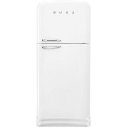 Smeg FAB50URWH3 50s Retro Style Series 32 Inch White Freestanding Top Freezer Refrigerator