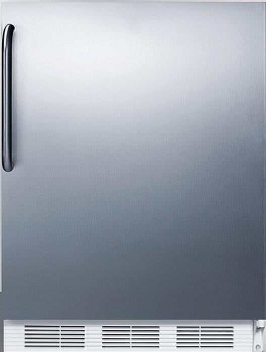Summit 24" 5.1 cu.ft. Stainless Steel Built-In Compact Refrigerator with Towel Bar Handle
