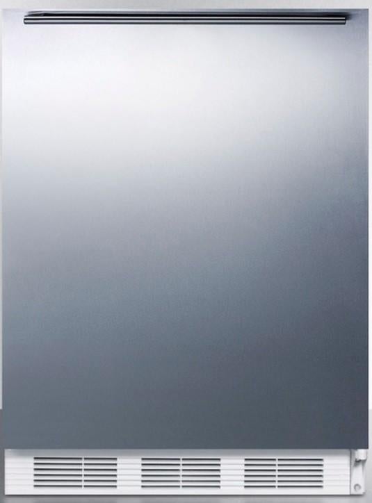 Summit 24" 5.1 cu.ft. Stainless Steel Freestanding Compact Refrigerator with Horizontal Handle - ADA Compliant