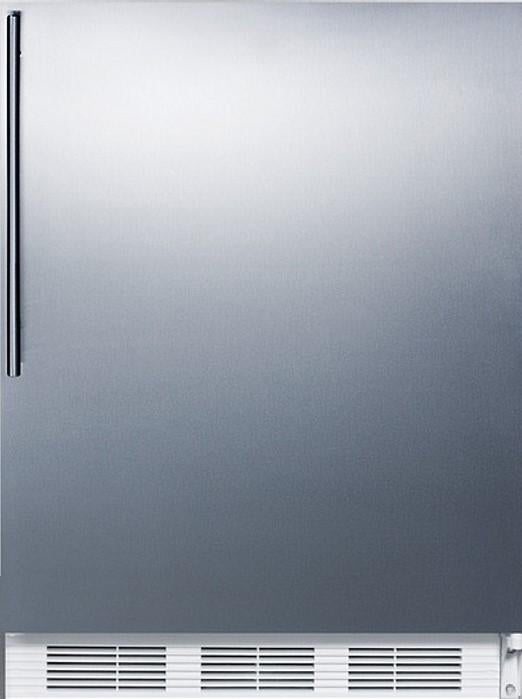 Summit 24" 5.1 cu.ft. Stainless Steel Freestanding Compact Refrigerator with Vertical Pro-Style Handle