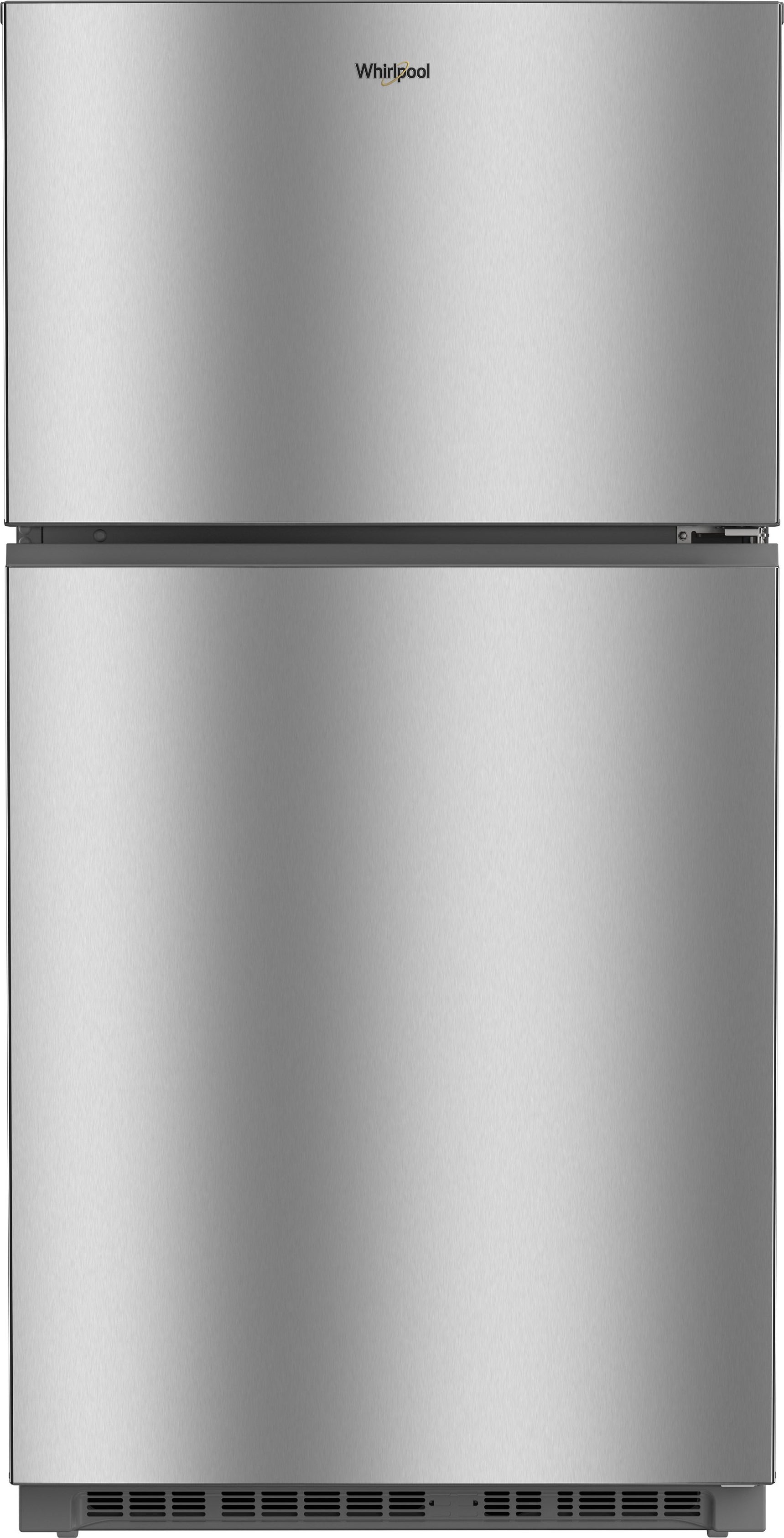 Whirlpool 32.8 Inch Wide, 21.3 Cu. Ft. Top Freezer Refrigerator with Total Coverage Cooling: Stainless Steel