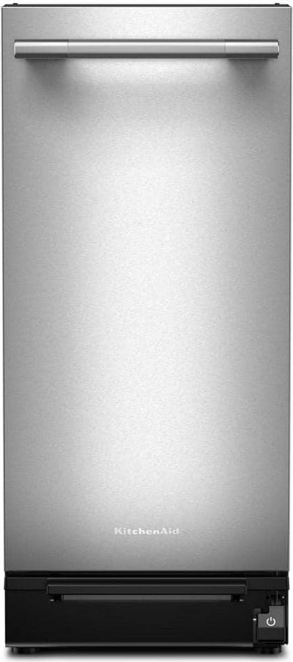 KitchenAid 15 Inch Built-In Trash Compactor with 1.4 cu. ft. Capacity, 1/3 HP, Built-In Odor Management, Solid Pack™ Control, 5:1 Compaction Ratio, Removable Key Start and Under 30-Second Cycle Time: Stainless Steel