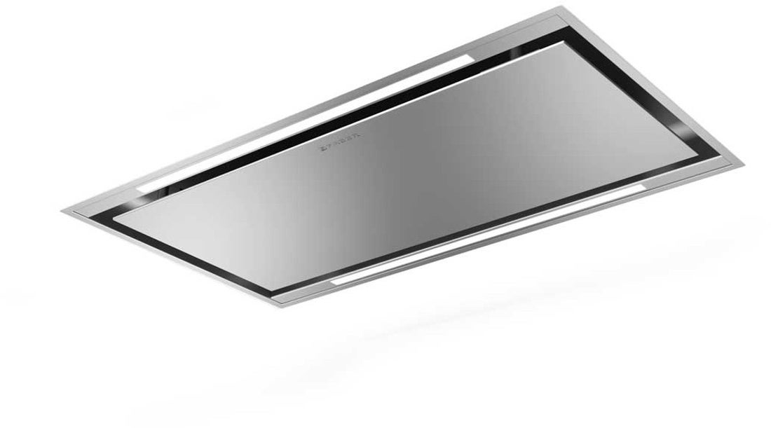Faber 36" wide X 19" depth ceiling mount stainless steel island hood 600 CFM blower included, app enabled, tunable