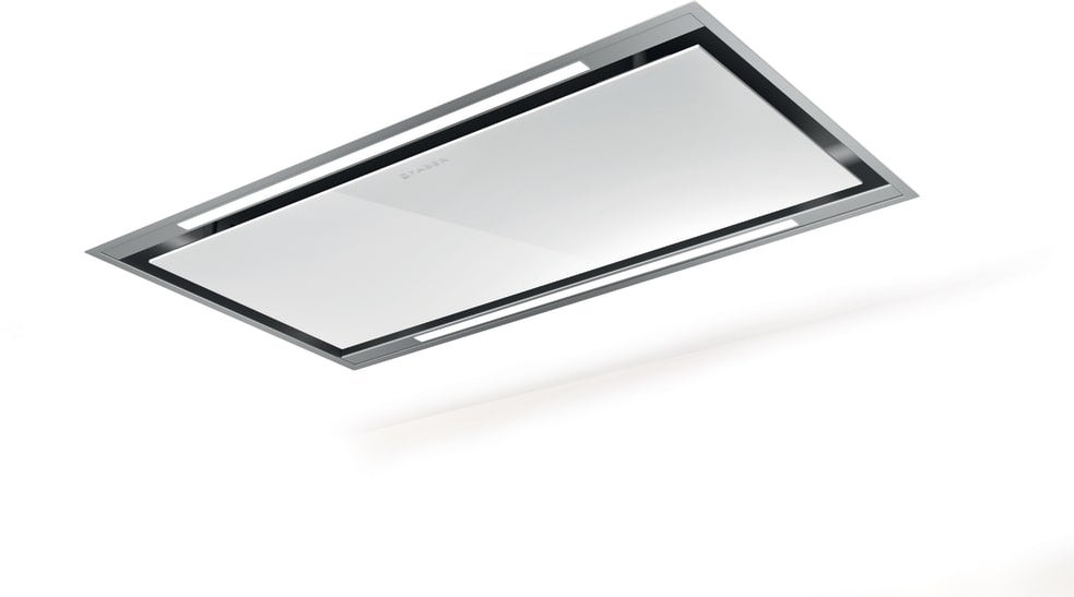 Faber Island Mount Smart Range Hood with 4-Speed/600 CFM Blower, Electronic Control, Tunable White LED Lighting, and Dishwasher-Safe Mesh Filter: 48 Inch, White