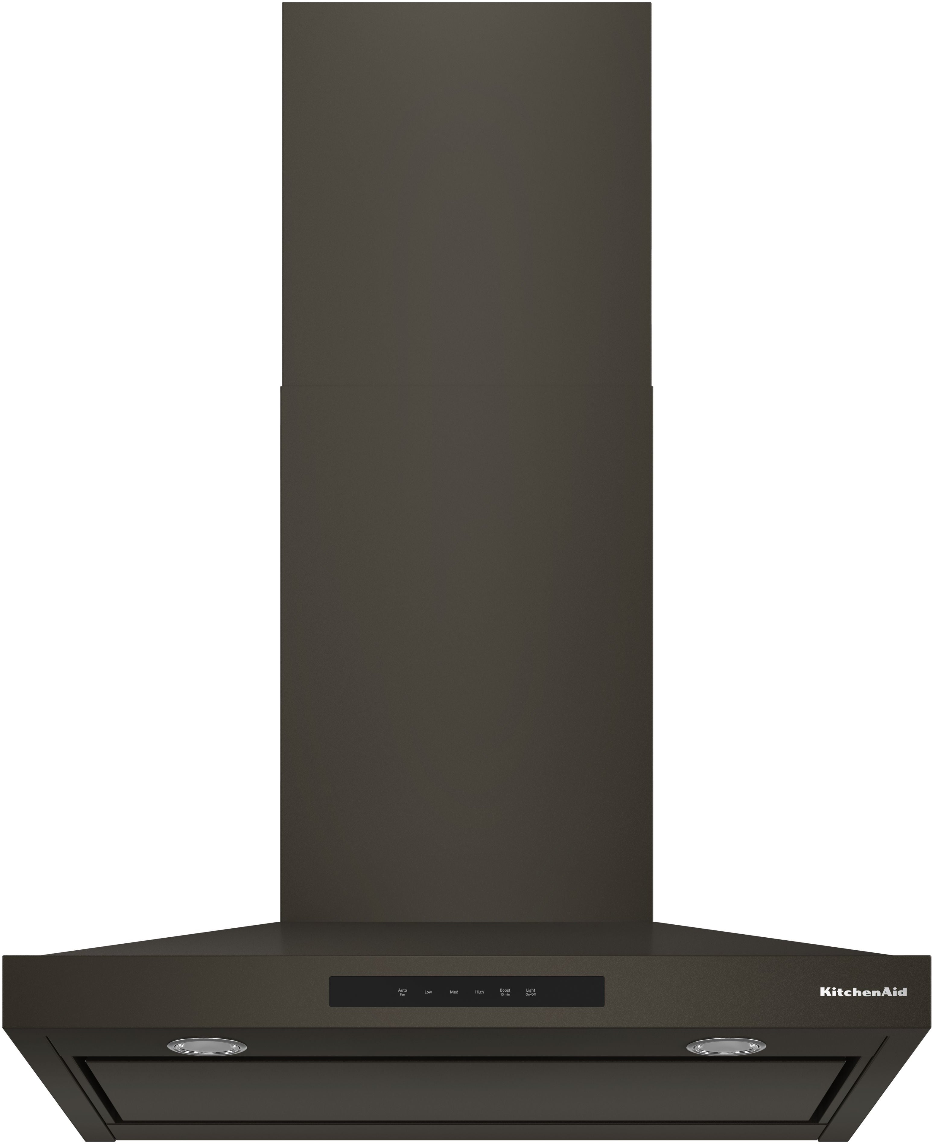 KitchenAid 30 Inch Wall Mount Chimney Hood With 4 Speeds And 400 CFM: Black Ore