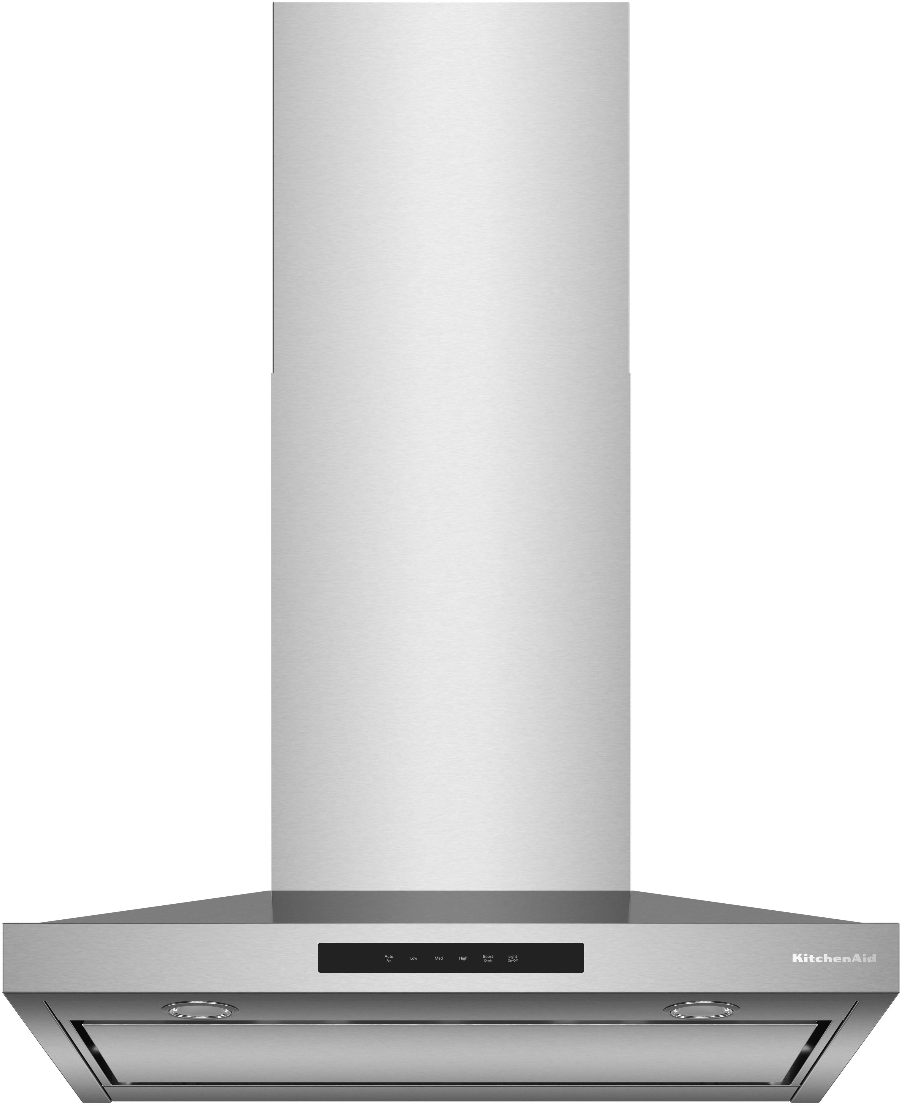 KitchenAid 30 Inch Wall Mount Chimney Hood With 4 Speeds And 400 CFM: Stainless Steel