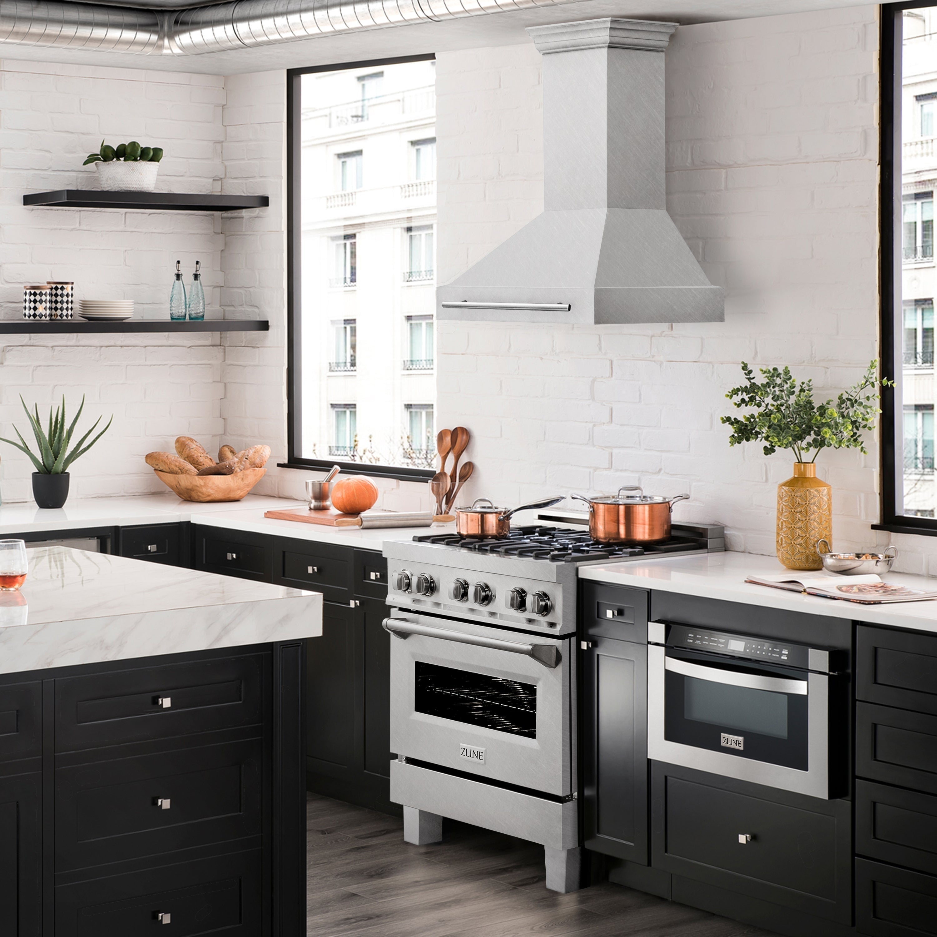 Z Line ZLINE 8654SNXBM30 30 Inch Wall Mount Ducted Hood