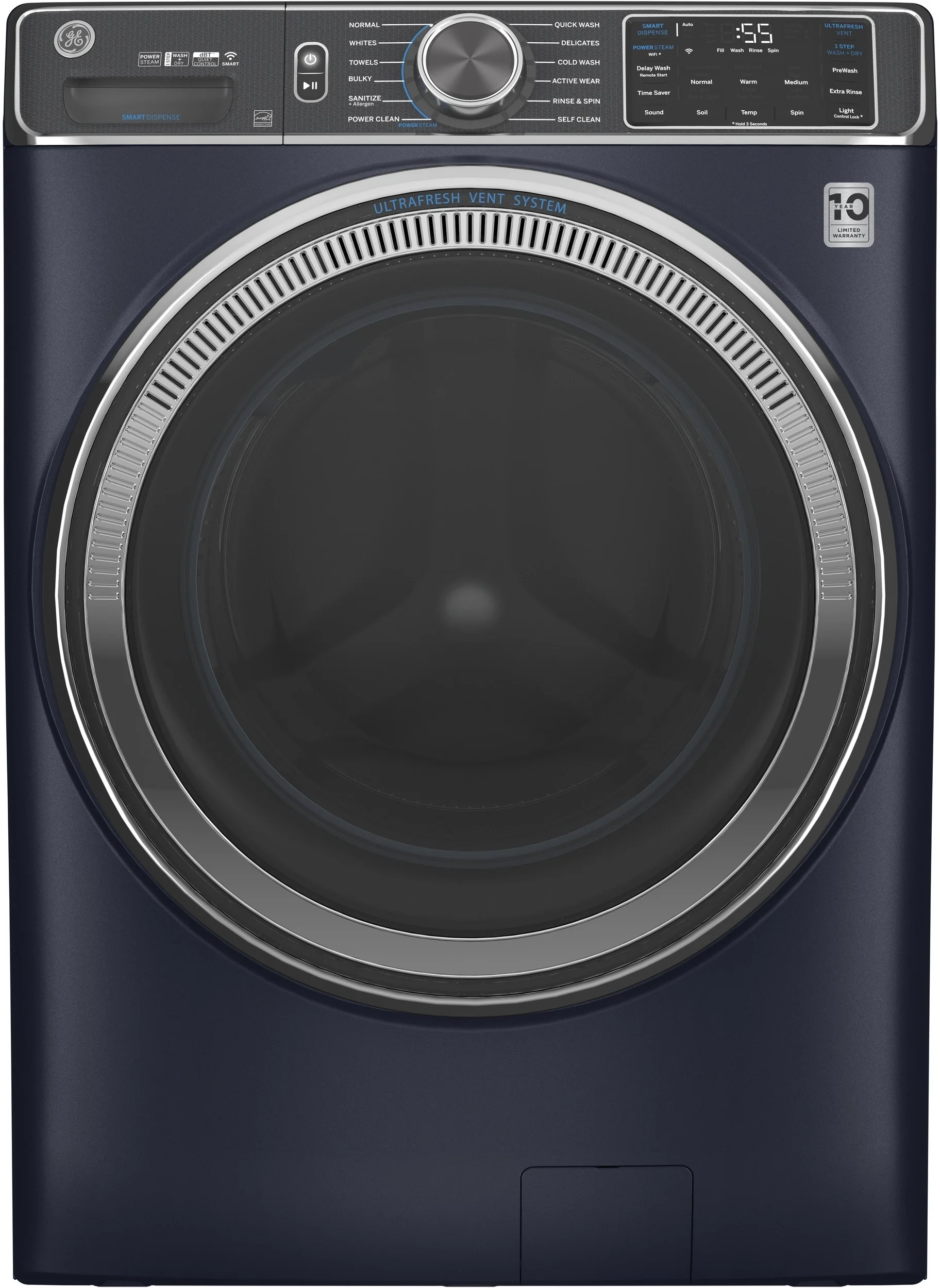 GE 5.0 cu.ft. Blue Sapphire Electric Front Load Washer - Energy Star