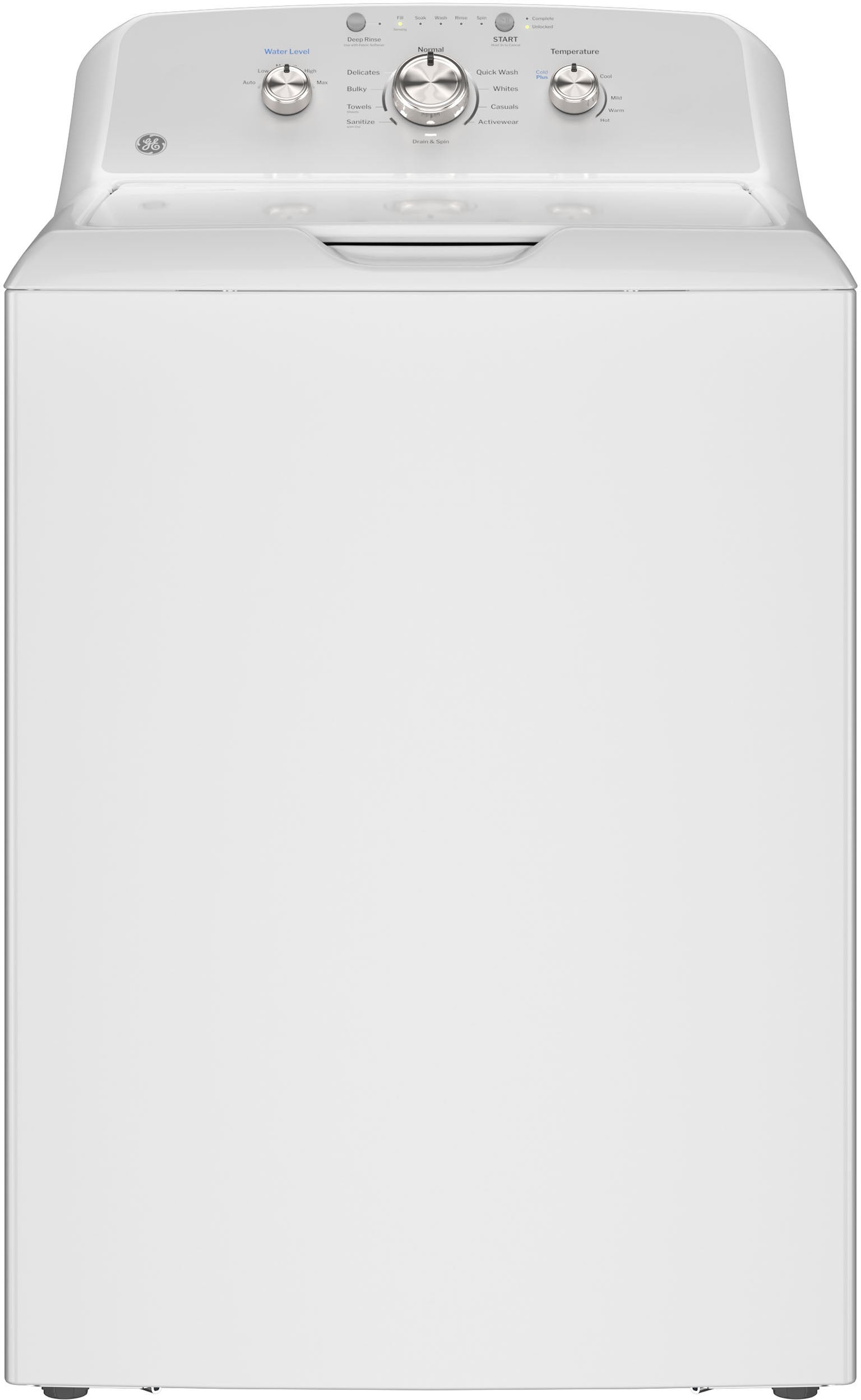 GE 4.3 Cu. Ft. Capacity Washer With Stainless Steel Basket, Cold Plus And Water Level Control: White On Silver