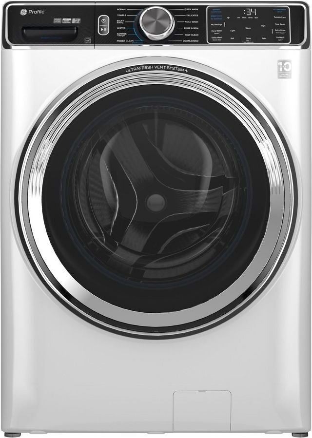 GE Profile 5.3 Cu. Ft. Stackable Smart Front Load Washer with Steam and UltraFresh Vent System+ With OdorBlock: White
