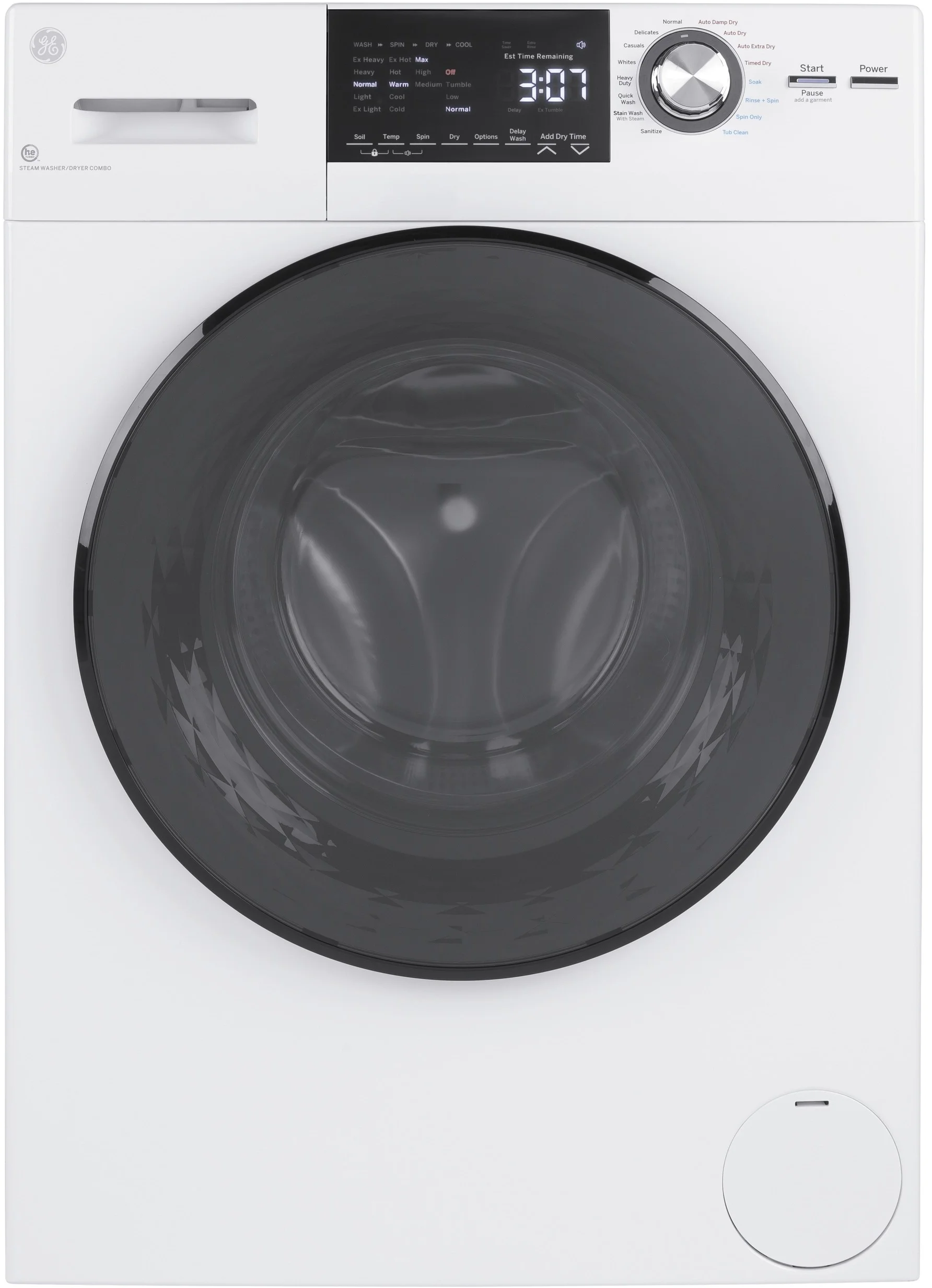 GE GFQ14ESSNWW 24 Inch White Washer/Dryer Combo with 2.4 cu. ft. Capacity