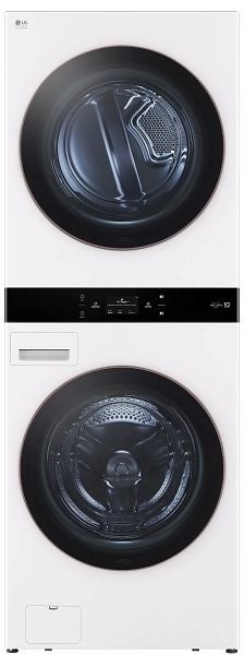LG Studio SWWG50W4 WashTower Series 27 Inch Essence White Gas Laundry Center with 5 cu. ft. Washer Capacity