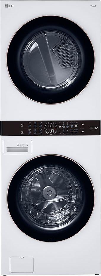LG 27 inch White WashTower; with Center Control; 4.5 cu. ft. Washer and 7.4 cu. ft. Electric Dryer