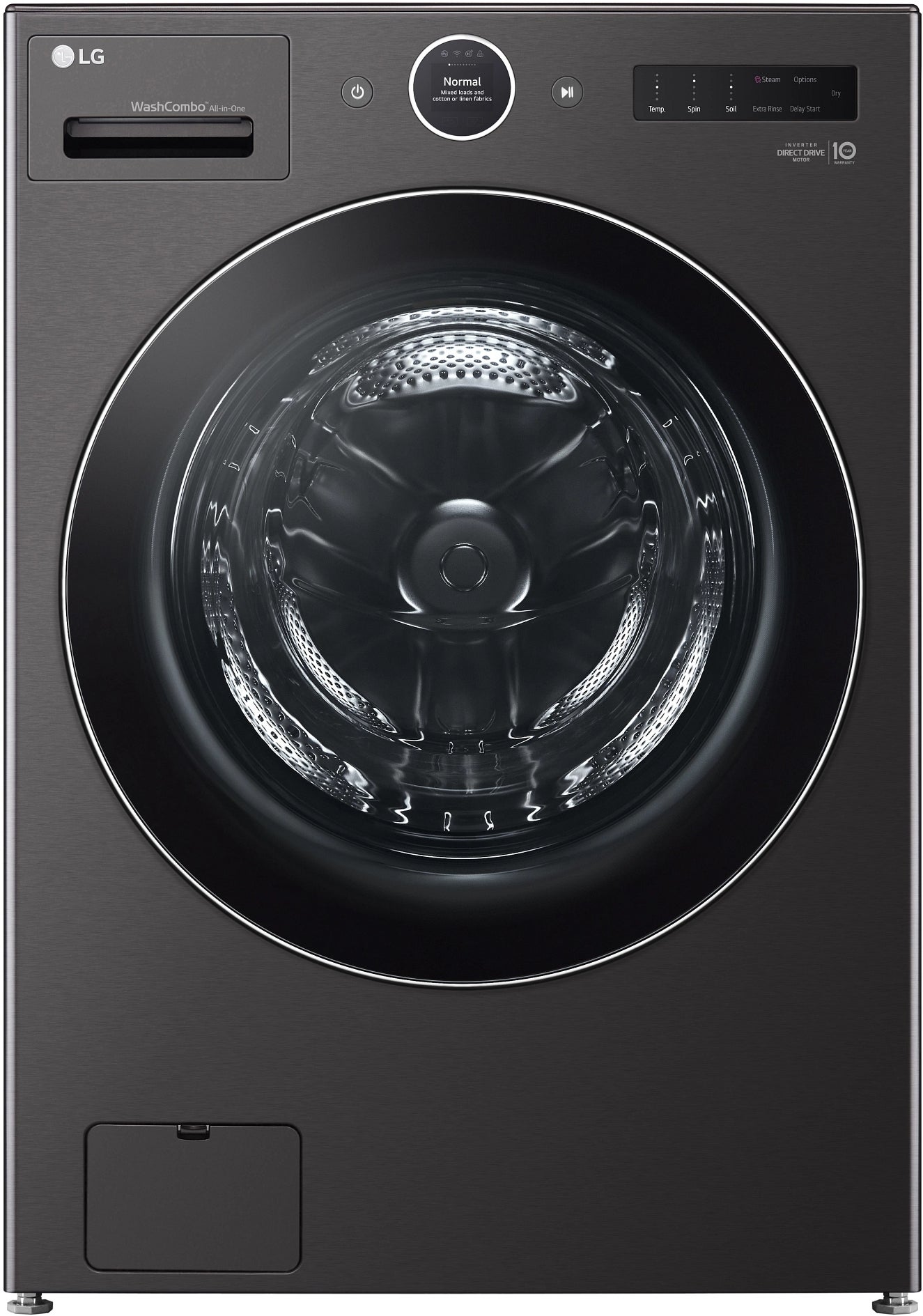 LG WM6998HBA 27 Inch Black Steel Washer/Dryer Combo with 5 cu. ft. Capacity