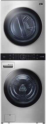 LG Studio WSGX201HNA 27 Inch Noble Steel Gas Laundry Center with 5 cu. ft. Washer Capacity