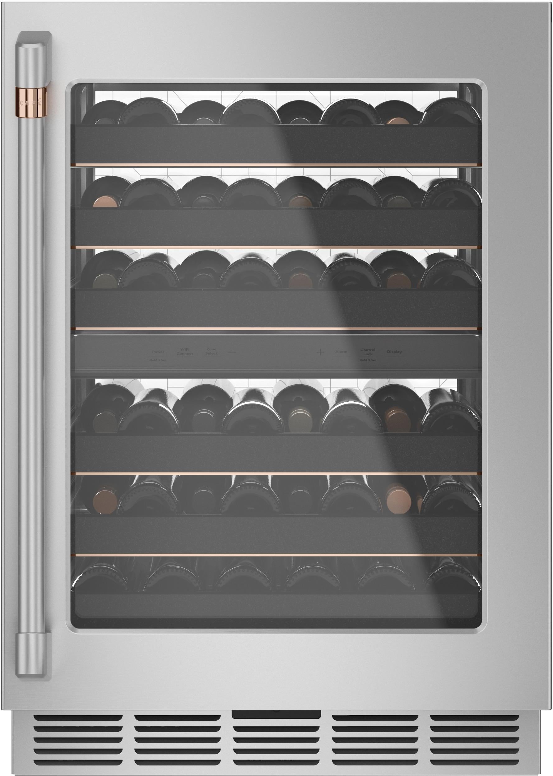 Cafe CCP06DP2PS1 Matte Collection Series 24 Inch Stainless Steel Built-In and Freestanding Wine Cooler