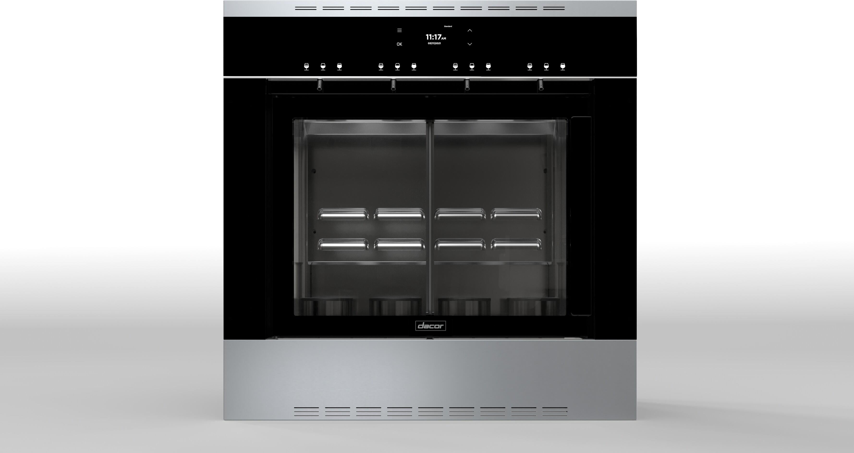 Dacor DWS4000BB 24 Inch Silver Stainless Steel Built-In Wine Cooler